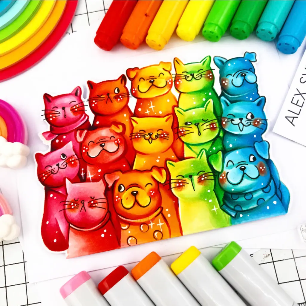 alex-syberia-designs-rainbow-cats-dogs-copic-coloring-cardmaking-stamps