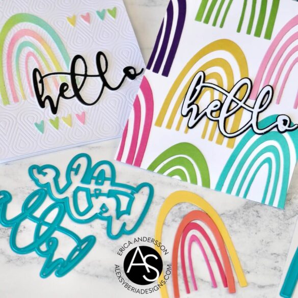 AlexSyberiaDesigns_Quirky Rainbow-die-cardmaking-happy-sentiments-handmadecards-video-tutorial