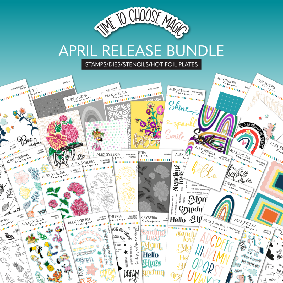 April-Release-Bundle-Alex-Syberia-Designs-unicorns-flowers-rainbow-die-stencil-sentiments