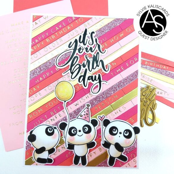 pandas-stamps-cardmaking-alex-syberia-designs-dies-birthday-sentiments-hot-foil